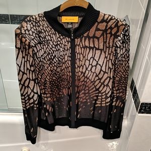 ST. JOHN giraffe print cardigan
